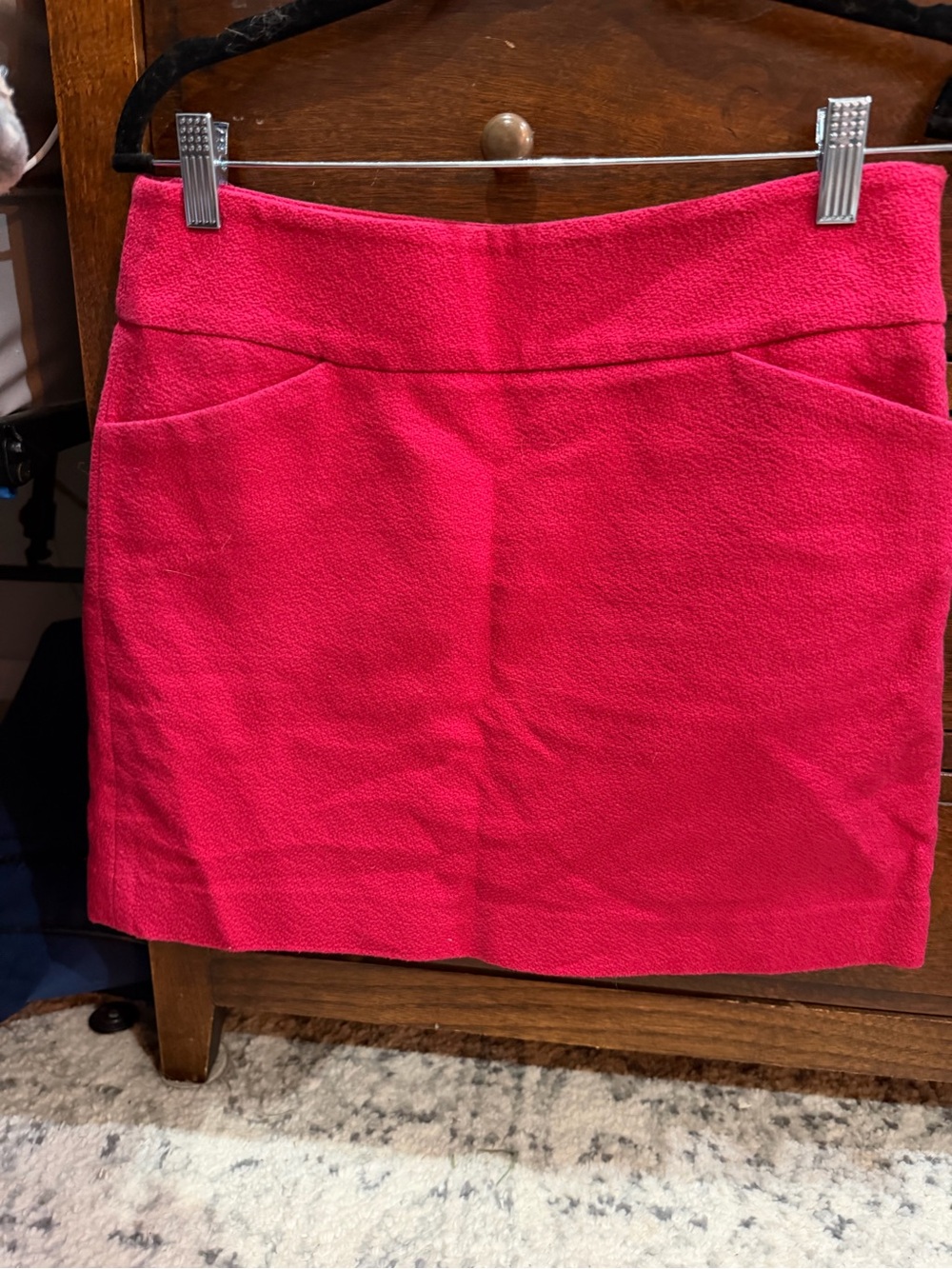 LOFT Hot Pink Textured Mini Skirt